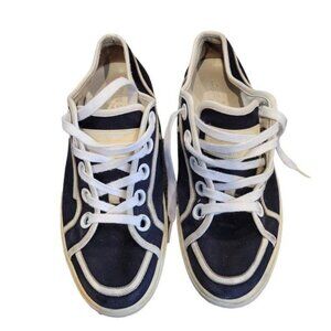 Louis Vuitton Men's Blue & White Sneakers - Size 6.5